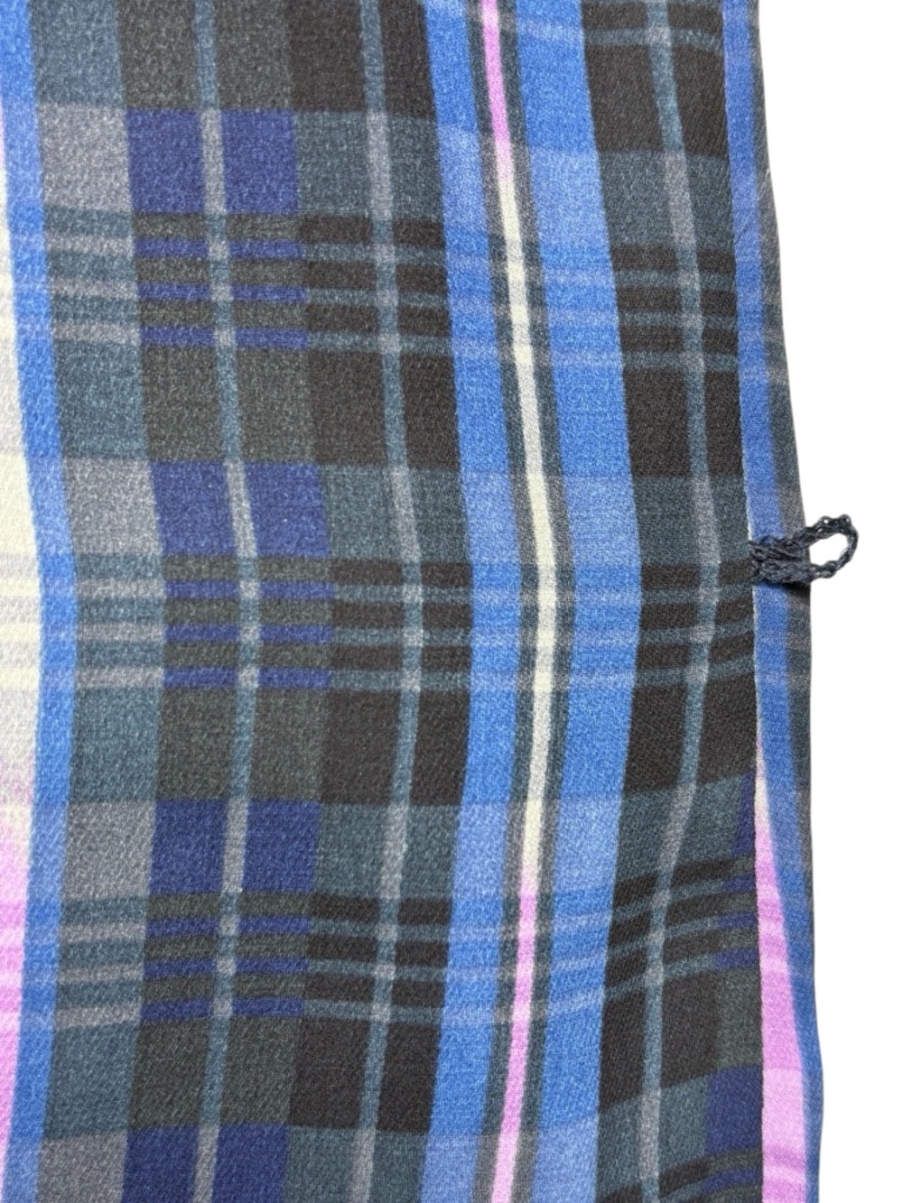 Banana Republic Plaid Ruffle Front Dillon Shirt Dress • Size S • Blue & Purple - Picture 5 of 9